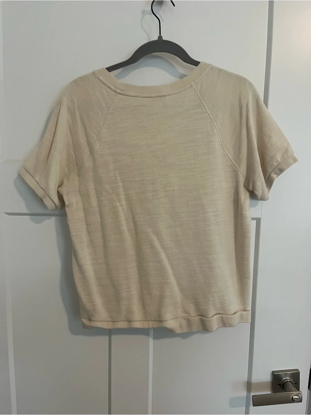 J. Crew Beige/Cream Short-Sleeve Boxy Sweatshirt